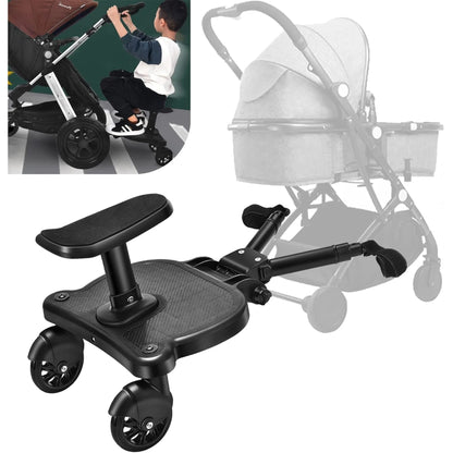Adaptateur marchepied universel 2 en 1 pour poussette, avec siège pour deuxième enfant