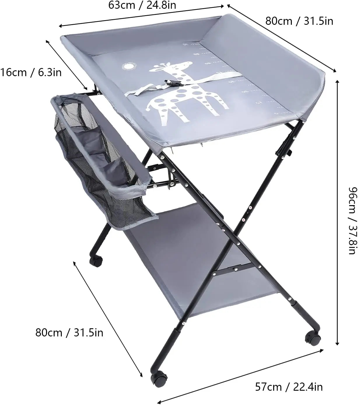 Table à langer pliable avec rangements