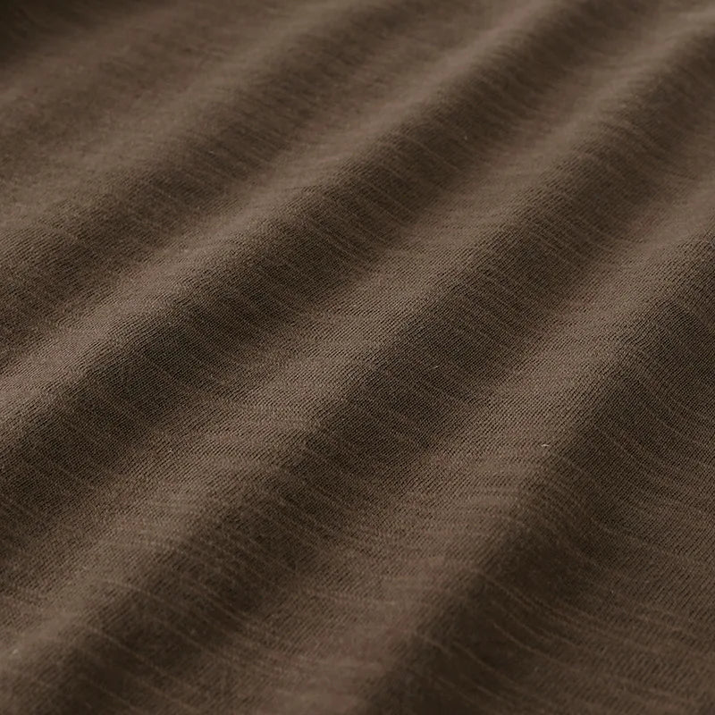 Tee-shirt à manches longues en coton, style simple et décontracté
