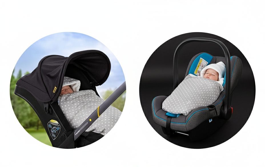 Couverture bébé grise à pois blancs