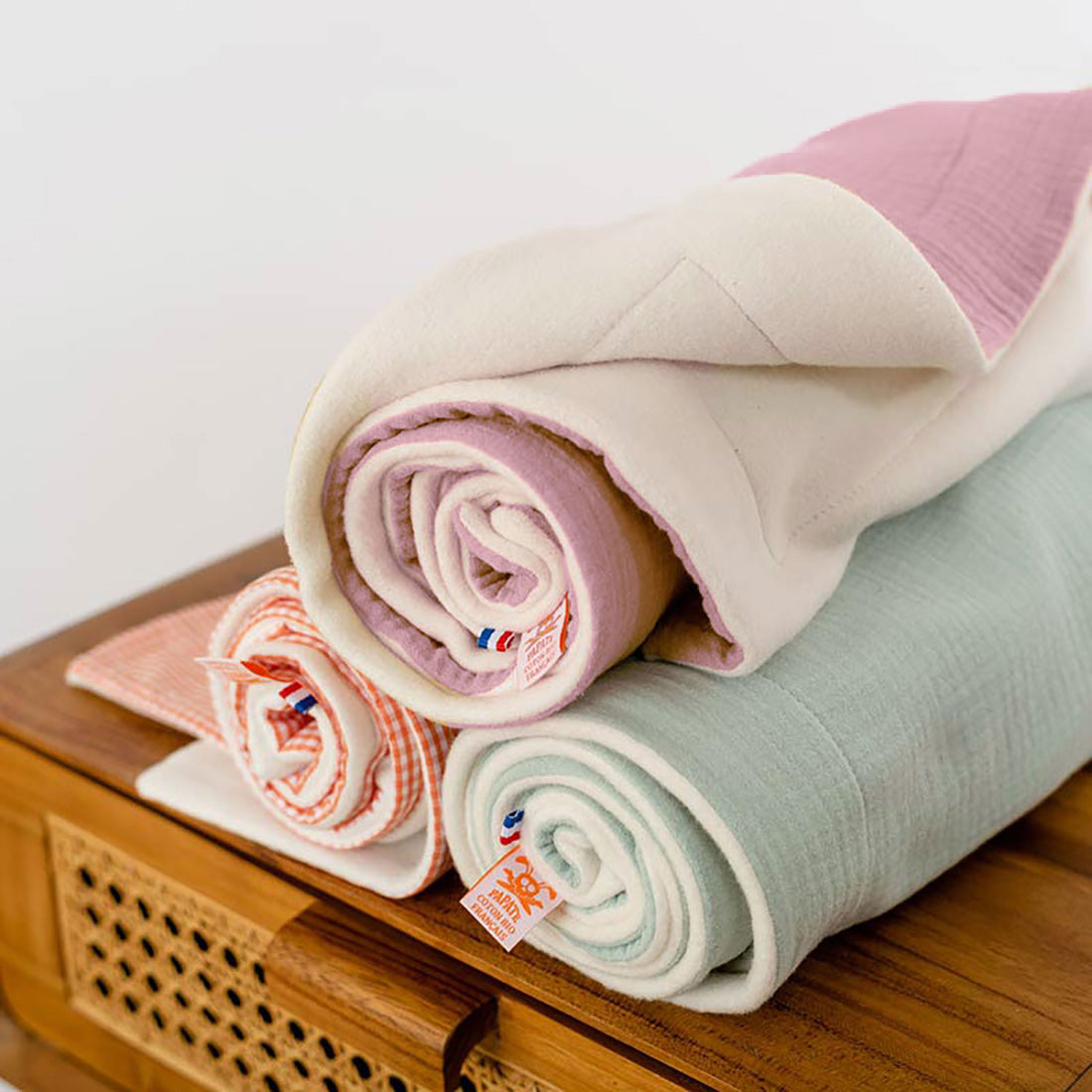 🇫🇷 Couverture polaire en Coton bio -  Rose