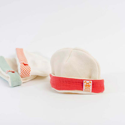 🇫🇷 Bonnet nouveau-né en coton bio - Fraise