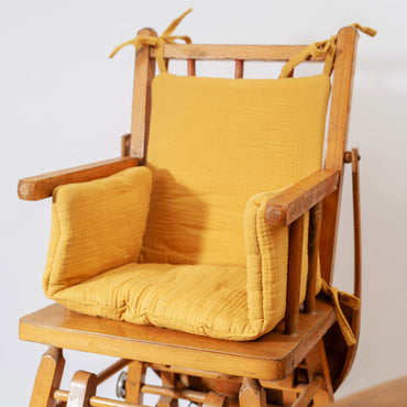 Coussin Chaise Haute en Coton Bio - Miel 🇫🇷