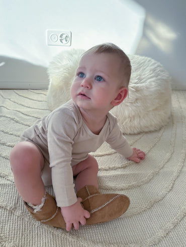 Beige Baby Natural Sheepskin Boots-2
